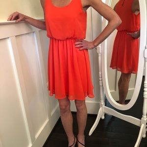 Lush Orange lined summer dress - small